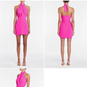 Hot Pink Mezcal Halter Neck Minidress Amanda Uprichard (M)